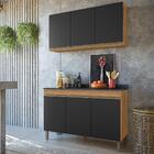 Armário Aéreo E Balcão 119cm Com Tampo 3 Portas Karen P14 Nat