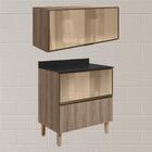 Armario Aereo E Balcao 1p 2g Vidro Mdf Kali Nicioli