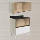 Armario Aereo E Balcao 1p 2g Vidro Mdf Kali Nicioli