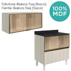 Armario Aereo E Balcao 1p 2g Vidro Mdf Kali Nicioli