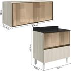 Armario Aereo E Balcao 1p 2g Vidro Mdf Kali Nicioli