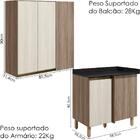 Armario Aereo E Balcao Canto Reto Mdf Kali Nicioli