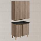 Armario Aereo E Balcao Canto Reto Mdf Kali Nicioli