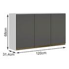 Armario Aereo E Balcao Com Tampo 120cm Mdf Kali Premium Nicio