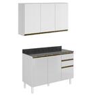 Armario Aereo E Balcao Com Tampo 120cm Mdf Kali Premium Nicio