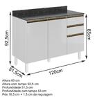 Armario Aereo E Balcao Com Tampo 120cm Mdf Kali Premium Nicio