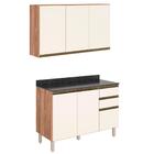 Armario Aereo E Balcao Com Tampo 120cm Mdf Kali Premium Nicio