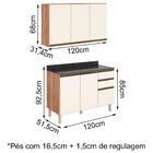 Armario Aereo E Balcao Com Tampo 120cm Mdf Kali Premium Nicio
