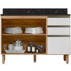 Armario Aereo E Balcao Com Tampo 120cm Mdf Kali Premium Nicio