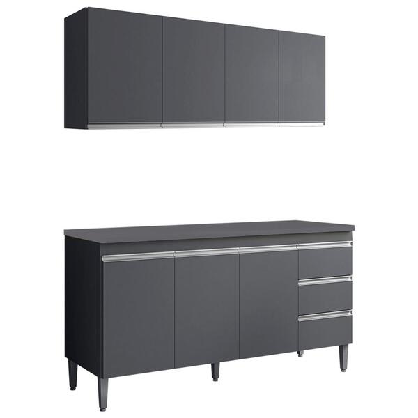 Armario Aereo E Balcao Com Tampo 160 Cm Andreia Reajl