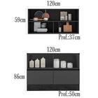 Armario Aereo E Balcao Com Tampo Kit3 Pln