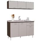 Armário Aéreo E Balcão De Cozinha Com Pia Inox 120cm Classic