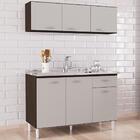 Armário Aéreo E Balcão De Cozinha Com Pia Inox 120cm Classic