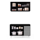 Armário Aéreo E Balcão De Cozinha Lavanderia 120cm Dora Sem T