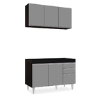 Armário Aéreo E Balcão De Cozinha Lavanderia 120cm Dora Sem T