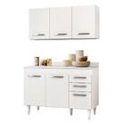 Armário Aéreo E Balcão De Pia 120cm Lumil Móveis Branco