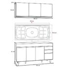 Armário Aéreo E Balcão Gabinete Com Pia Inox 150cm Branco