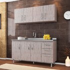 Armário Aéreo E Balcão Gabinete Com Pia Inox 160cm Nathan Rús