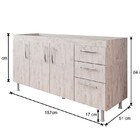 Armário Aéreo E Balcão Gabinete Com Pia Inox 160cm Nathan Rús