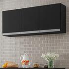 Armário Aéreo E Balcão Gabinete Com Tampo 120cm Andréia Preto