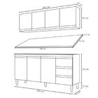 Armário Aéreo E Balcão Gabinete Com Tampo 160cm Andréia Preto
