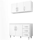 Armário Aéreo E Balcão Gabinete De Pia 120cm Isabel Branco -
