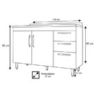 Armário Aéreo E Balcão Gabinete Elisa Com Pia Inox 120cm Bran