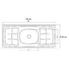 Armário Aéreo E Balcão Gabinete Elisa Com Pia Inox 120cm Bran