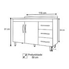 Armário Aéreo E Balcão Gabinete Isabel Com Pia Inox 120cm