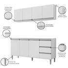 Armário Aéreo E Balcão Gabinete Sem Tampo 160cm Andréia Branc