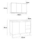 Armário Aéreo E Balcão Para Cuba 2 Portas Branco - Fdecor