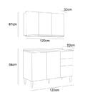 Armário Aéreo E Balcão Para Cuba Branco - Fdecor