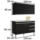 Armario Aereo E Balcao Para Pia 120 Cm Andreia Reajl Moveis