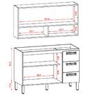 Armario Aereo E Balcao Para Pia 120cm 780x754am Ktp
