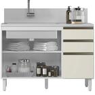 Armario Aereo E Balcao Para Pia 120cm Mdf Kali Premium Branco