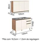 Armario Aereo E Balcao Para Pia 120cm Mdf Kali Premium Carval