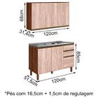 Armario Aereo E Balcao Para Pia 120cm Mdf Kali Premium Nicioli