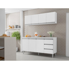 Armário Aéreo E Balcão Sem Tampo 160 Cm Andréia Branco