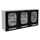 Armário Aéreo Evidence Aço 120cm 3 Portas Com Vidro Branco/pr