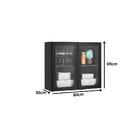 Armário Aéreo Exclusive Ll 2 Pt Preto 80 Cm