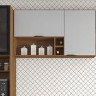 Armário Aéreo Firenze 120cm 2 Portas - Nicho Amêndola Touch/n