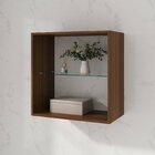 Armário Aéreo Fit 60cm Sem Porta E Com Prateleira De Vidro Ol