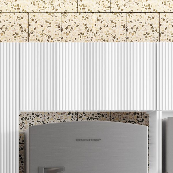 Armário Aéreo Geladeira 1 Porta Basculante 80cm Ripado  100%