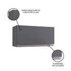 Armário Aéreo Geladeira Andréia 1 Porta 60 Cm Cinza Fosco Ajl