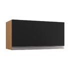 Armário Aéreo Geladeira Andréia 60 Cm Amendoa Preto Ajl