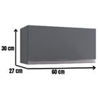 Armário Aéreo Geladeira Andréia 60 Cm Cinza Ajl