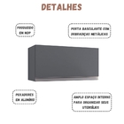 Armário Aéreo Geladeira Andréia 60 Cm Cinza Ajl