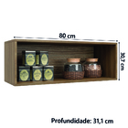 Armário Aéreo Geladeira De Cozinha E Lavanderia 1 Porta 0,80m