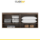 Armário Aéreo Guarda Roupa 160 Cm 4 Portas Mdp Castanho Branc