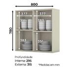 Armário Aéreo Henn 2 Portas 80cm Essência C553